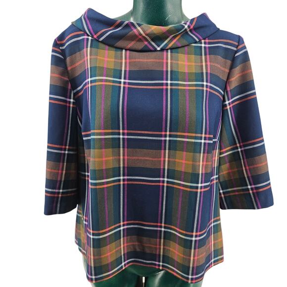 Trina Turk Multicolor Plaid Blouse - Picture 2 of 8